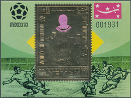 Thematik: Sport-Fußball / Sport-soccer, Football: 1969, Yemen Kingdom GOLD ISSUE "Football World Cha - Andere & Zonder Classificatie