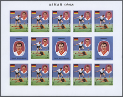 Thematik: Sport-Fußball / Sport-soccer, Football: 1970, Ajman. Progressive Proofs Set Of Sheets For - Other & Unclassified