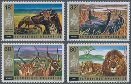 Thematik: Tiere, Fauna / Animals, Fauna: 1972, RWANDA: Akagera National Park Complete Set Of Ten Wit - Andere & Zonder Classificatie