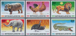 Thematik: Tiere, Fauna / Animals, Fauna: 1991, BURUNDI: Animals Complete Set Of Six (elephant, Lion, - Andere & Zonder Classificatie