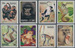 Thematik: Tiere-Affen / Animals-monkeys: 1978, RWANDA: Monkeys Complete IMPERFORATE Set Of Eight Fro - Monkeys