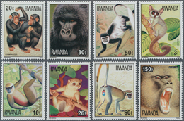 Thematik: Tiere-Affen / Animals-monkeys: 1978, RWANDA: Monkeys Complete Set Of Eight From 20c. To 15 - Apen