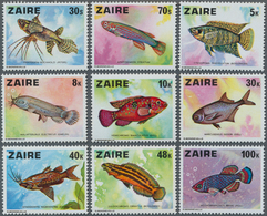 Thematik: Tiere-Fische / Animals-fishes: 1978, ZAIRE: Fishes Complete Set Of Nine Stamps In A Lot Wi - Poissons