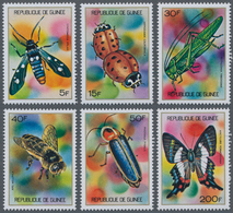 Thematik: Tiere-Insekten / Animals-insects: 1973, GUINEA: Useful Insects (butterfly, Bee, Ladybird E - Autres & Non Classés