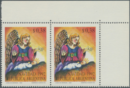 Thematik: Weihnachten / Christmas: 1992, ARGENTINA: Christmas 38p. ‚Angel With Jesus Child‘ In A Lot - Navidad