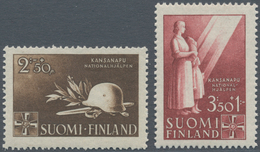 Finnland: 1943, National Relief Fund Complete Set Of Two 2mk.+50p. ‚steel Helmet Etc.‘ And 3.50+1.00 - Nuevos
