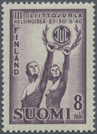Finnland: 1946, Workers Athletic Festival 8m. ‚man And Woman Gymnasts‘ Large Lot With 1.650 Stamps I - Ungebraucht