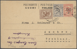 Finnland - Ganzsachen: 1874/1940, Lot Of Ca. 50 Used Postal Stationery Postcards And Covers With Man - Enteros Postales