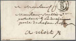 Frankreich - Vorphilatelie: 1744/1791 Ca., Useful Lot Of 160 Folded Letters With Cancellations Of Th - Autres & Non Classés