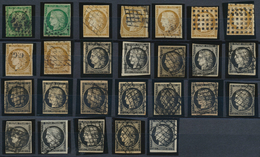 Frankreich: 1849/1850, CERES 1st Issue, Lot Of 34 Stamps Incl One Cover, Varied Condition, Incl. 10c - Autres & Non Classés