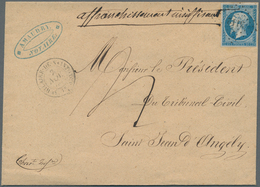 Frankreich: 1854/1868, NAPOLEON NON DENTELE/DENTELE, Assortment Of 39 Entires Incl. Two Single Frank - Sonstige & Ohne Zuordnung