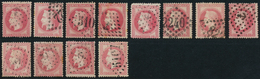 Frankreich: 1862/1870, EMPIRE DENTELE/LAURE, Lot Of 72 Used And Mint Stamps Incl. One Block Of Four, - Otros & Sin Clasificación