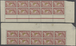 Frankreich: 1900, MERSON, 1fr. Carmine/green, 20 Copies Within Units, Unmounted Mint. Maury 121 (20) - Autres & Non Classés