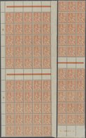 Frankreich: 1900, MOUCHON 15c. Orange, Lot Of 106 Stamps Within (large) Units, Unmounted Mint. Maury - Autres & Non Classés