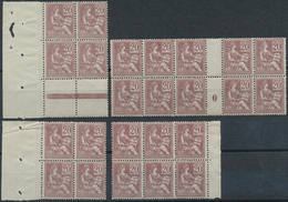 Frankreich: 1900, MOUCHON 20c. Brownish Lilac, 65 Copies Within Units (incl. Gutters/millesime), Unm - Otros & Sin Clasificación