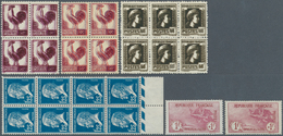 Frankreich: 1917/1944, Mint Lot Incl. Two Copies 1917 1fr. War Orphans, Several Double Impressions O - Autres & Non Classés