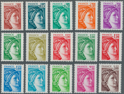 Frankreich: 1977/1978, Definitives 'Sabinerin' Complete Set Of 15 Different Values All WITHOUT PHOSP - Otros & Sin Clasificación