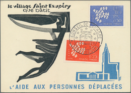 Frankreich - Dienstmarken Für Den Europarat: 1958/1998, Collection With Ca.180 Covers, Comprising Pr - Briefe U. Dokumente