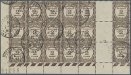 Frankreich - Portomarken: 1931, Postage Due 2fr. Sepia Lot With About 250 Stamps Incl. Many Larger B - 1960-.... Covers & Documents
