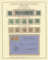 Französische Kolonien - Allgemeine Ausgabe: 1859/1890 (ca.), Used Collection On Written-up Album Pag - Other & Unclassified