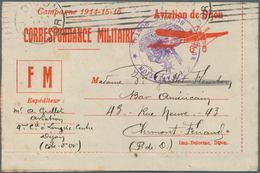 Frankreich - Militärpost / Feldpost: 1915/1917, Cover Trio With Military Aviation Mail, Comprising A - Francobolli  Di Franchigia Militare