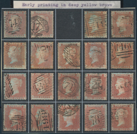 Großbritannien: 1854/1860 (ca.), 1d. Red Perf., Specialised Accumulation Of Nearly 2.500 Stamps, Sho - Andere & Zonder Classificatie