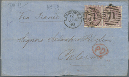 Großbritannien: 1862/1881, Group Of 14 Lettersheets/covers Bearing Surface-printed Issues, Mainly Se - Otros & Sin Clasificación