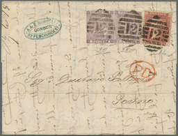 Großbritannien: 1862/1881, Group Of 16 Lettersheets/covers Bearing Surface-printed Issues, Mainly Se - Otros & Sin Clasificación