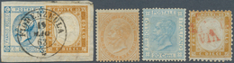 Italien: 1863/1891, Mint And Used Lot Of Nine Stamps Incl. Sass. 1 Used Signed A.Diena, L26 Mint Cer - Mint/hinged