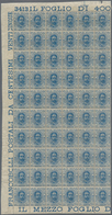 Italien: 1893, 25c. Blue, 72 U/m Stamps (marginal Blocks Of 60 And Of Twelve), Some Natural Brownish - Nuevos