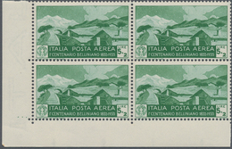 Italien: 1935, Bellini, Airmail Stamps, U/m Assortment: 25c. (18), 50c. (22), 60c. (18), 1l. (15), 5 - Neufs