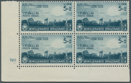 Italien: 1936, Horatio, 25c. To 5l. Airmail Stamps (Sass. A95/99), U/m Assortment: A95 (28), A96 (27 - Mint/hinged