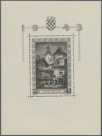 Kroatien: 1943, 3rd Stamp Exhibition In Zagreb Miniature Sheet 18+9k. In A Lot With 100 Miniature Sh - Kroatië