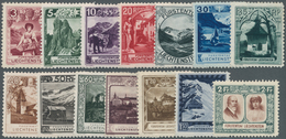 Liechtenstein: 1930, Freimarken ‚Landschaften Und Fürstenpaar‘ Kompletter Satz (14 Werte) Bestand Mi - Covers & Documents