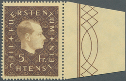 Liechtenstein: 1939, Fürst Franz Joseph II. 5 Fr. Bestand Mit 32 Werten Dabei Etliche Viererblocks A - Cartas & Documentos