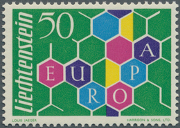 Liechtenstein: 1960, Europa-Wabe 50 Rp. Bestand Mit 69 Werten Dabei Auch Zwei Paare, Postfrisch, Mi. - Lettres & Documents