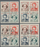 Monaco: 1949/1951, RED CROSS Blocks Of Four From Miniature Sheets Incl. Nrmal Issue (8 X Perf., 10 X - Nuevos