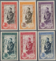 Monaco: 1950, Accession To The Throne Of Prince Rainier III. Set Of Six IMPERFORATE Stamps In A Lot - Nuevos