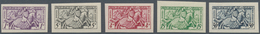 Monaco: 1951, Visiting Card Stamps Complete Set Of Five IMPERFORATE Stamps In A Lot With 75 Sets In - Neufs