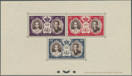 Monaco: 1956, Royal Wedding, Group Of 17 Pieces: All Eight Values Each As Epreuve De Luxe; Seven Val - Unused Stamps