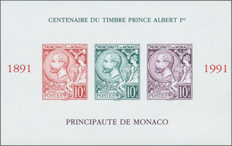 Monaco: 1991, 100th Anniversary Of Prince Albert Stamps, Souvenir Sheet IMPERTORATE, Ten Copies Unmo - Nuevos