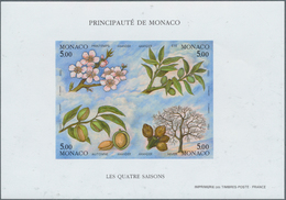 Monaco: 1993, The Four Seasons (almond Tree) In A Lot With 60 IMPERFORATE Miniature Sheets, Mint Nev - Neufs