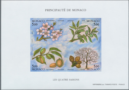 Monaco: 1993, The Four Seasons (Fruits/Blossoms), Souvenir Sheet IMPERFORATE, Ten Copies Unmounted M - Neufs