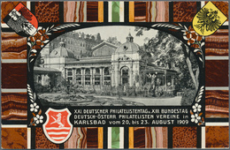 Österreich - Privatganzsachen: 1909, PHILATELISTENTAG KARLSBAD, Schöne Spezialisierte Sammlung Mit 1 - Otros & Sin Clasificación