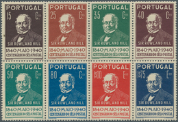 Portugal: 1940, Stamp Centenary (Rowland Hill) Lot With 30 Complete Se-tenant Sets (from Miniature S - Unused Stamps