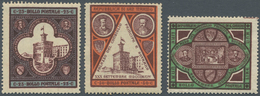 San Marino: 1894, New Government Building Complete Set Of Three In A Lot With 34 Sets, Unused With O - Otros & Sin Clasificación