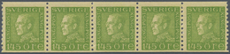 Schweden: 1925, King Gustaf V. 145öre Yellow Green On Toned Paper In A Lot With 95 Stamps Mostly In - Unused Stamps