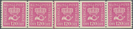 Schweden: 1934, Crown And Posthorn 120öre Rose-lilac On White Paper In A Lot With 93 Stamps Incl. Ma - Unused Stamps