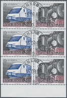 Schweden: 1988, Europa-CEPT ‚Transport And Communication‘ 3.10kr. Se-tenant Pairs (old Steam Locomot - Ungebraucht