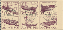 Schweden: 1988, Traditional Inland Boats Set In A Lot With About 500 Complete Booklet Panes All Fine - Neufs